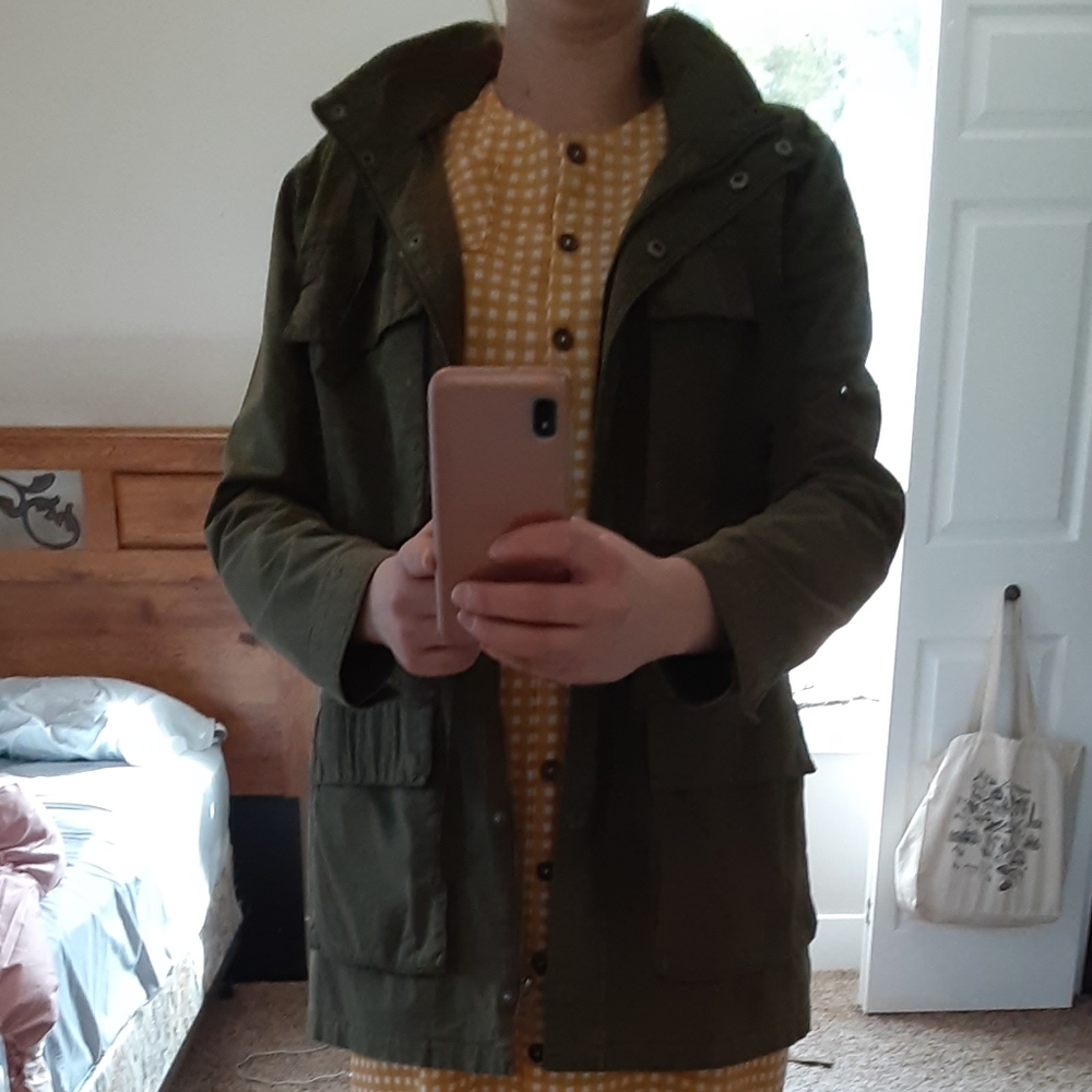 Garage Olive Green Lightweight Utility Jacket